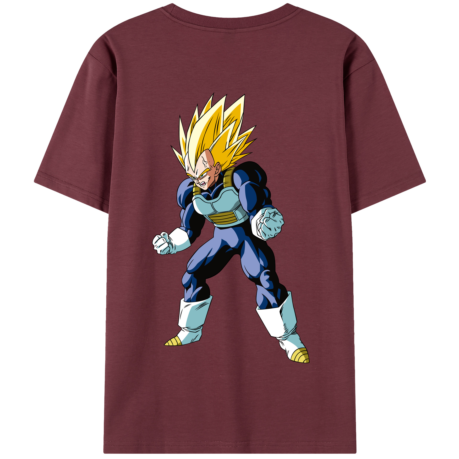 （画像用） ドラゴンボール ベジータ四世（Bejīta Yonsei）DRAGON BALL Vegeta IV 綿100％半袖Tシャツ（背面プリント）